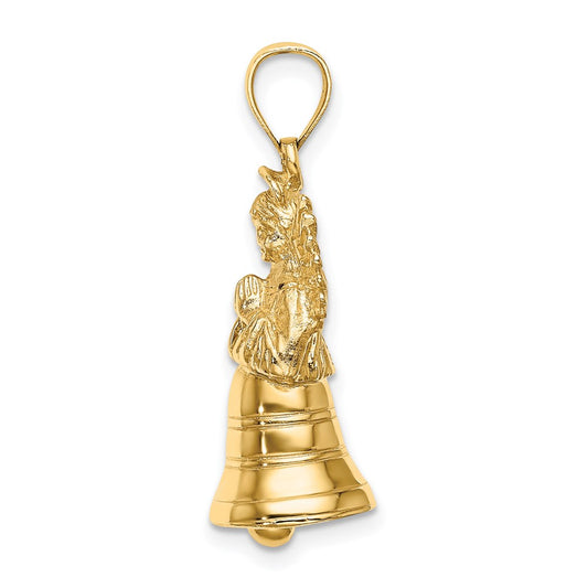 14K 3-D Moveable Angel Bell Charm
