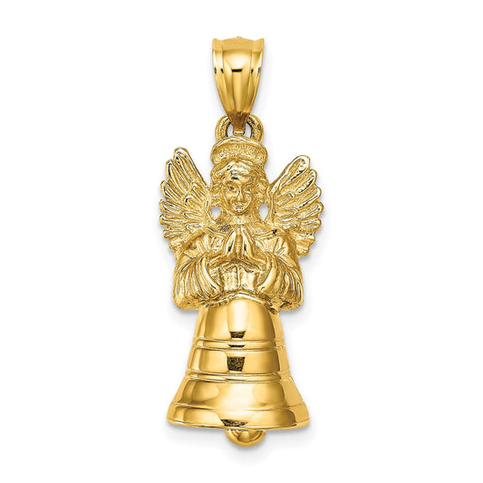 14K 3-D Moveable Angel Bell Charm