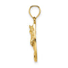 14K Brown Enameled Horse Head In Horseshoe Charm