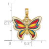 14K Multi-Color Enameled Beaded Wings Butterfly Charm