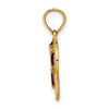 14K with Purple Enamel Cross in Heart Charm