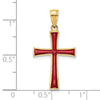 14K Red Enameled Cross Charm