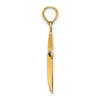 14K Blue Enameled Tapered Cross Charm
