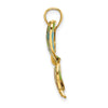14K Multi-color Enameled Butterfly Pendant