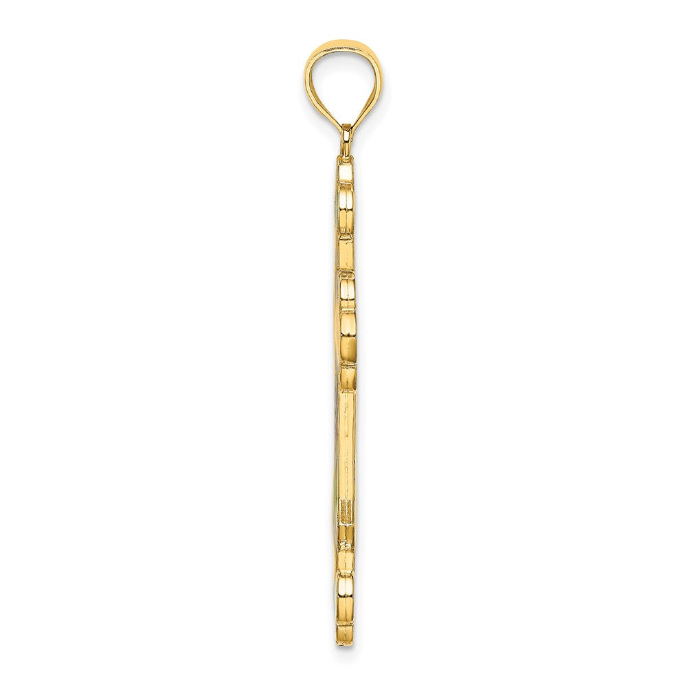 14K Multi-Color Enameled Cross Charm