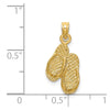 14K 3-D PAWLEYS ISLAND Double Flip-flop Charm
