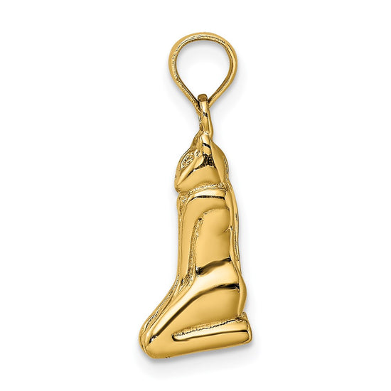14K 3-D Polished MARCO ISLAND Cat Charm