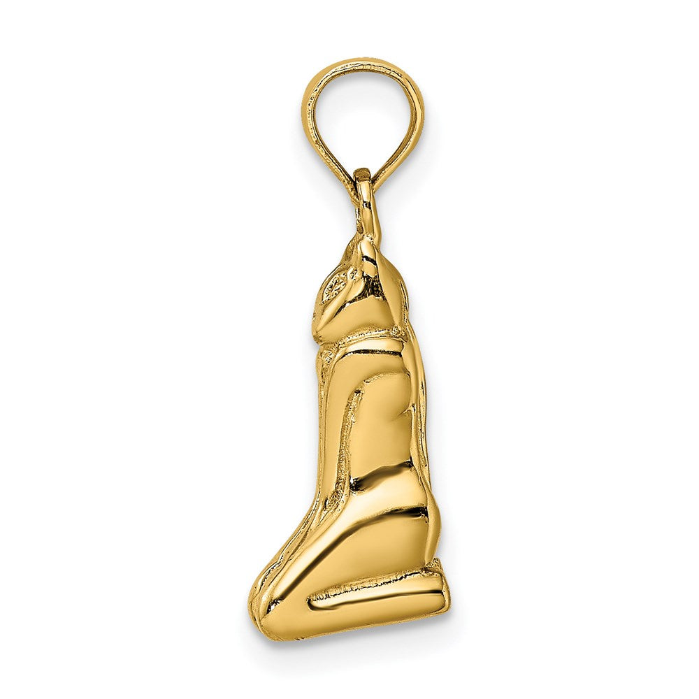 14K 3-D Polished MARCO ISLAND Cat Charm