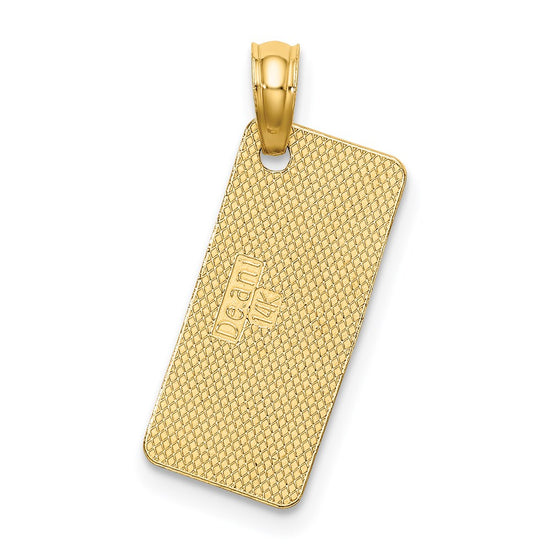 14K Textured SEA ISLE License Plate Charm