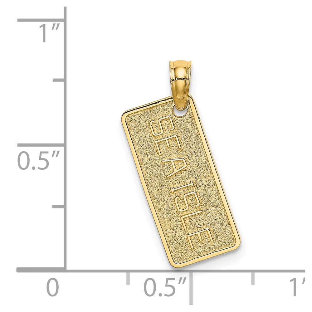 14K Textured SEA ISLE License Plate Charm