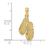 14K 3-D Textured CAPE MAY Flip-flop Charm