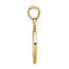 14K Polished and Textured Flat Baseball Charm