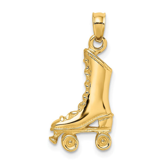 14K 3-D Roller Skate Charm
