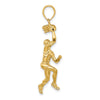 14K 3-D Basketball Player with Ball and Partial Hoop Charm