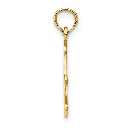 14K Polished Snow Skis/Boots/Poles Charm