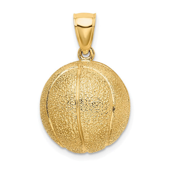 14K 3-D Textured Basketball Charm