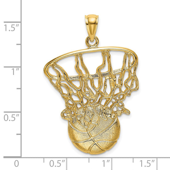 Gold Polished Basketball Pendants
