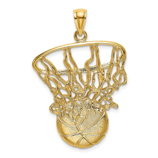 Gold Polished Basketball Pendants