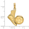 14K 2-D Soccer Shoe Kicking Ball Charm