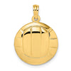 14K 2-D Polished Domed Volleyball Charm