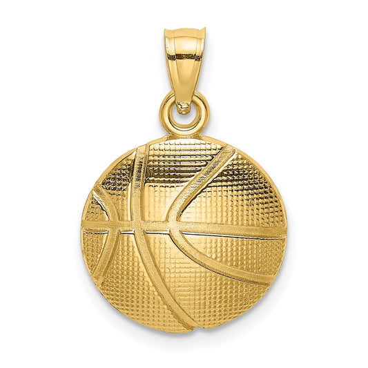 Gold Polished Basketball Pendants