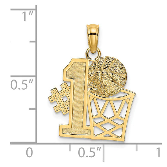 Gold Polished Basketball Pendants