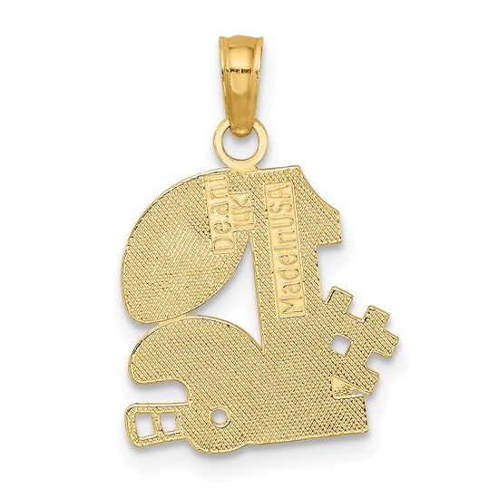 14K #1 Football with Helmet and Ball Charm