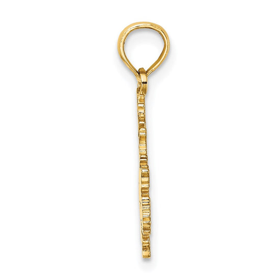 14K Polished and Engraved ANTIGUA MAP Charm