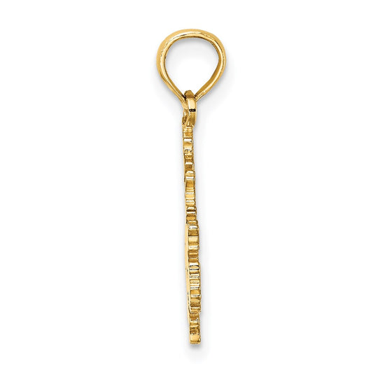 14K Polished and Engraved ANTIGUA MAP Charm
