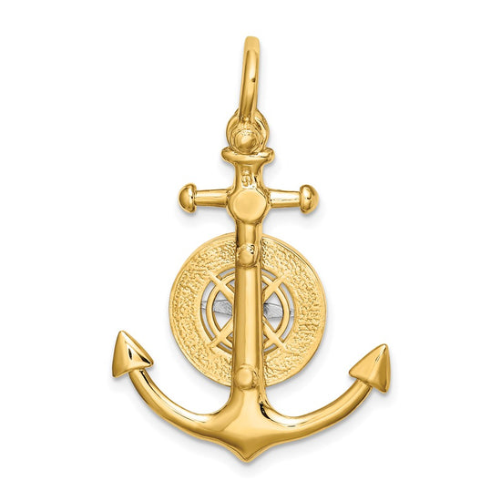 Gold Polished Anchor and Compass Pendants