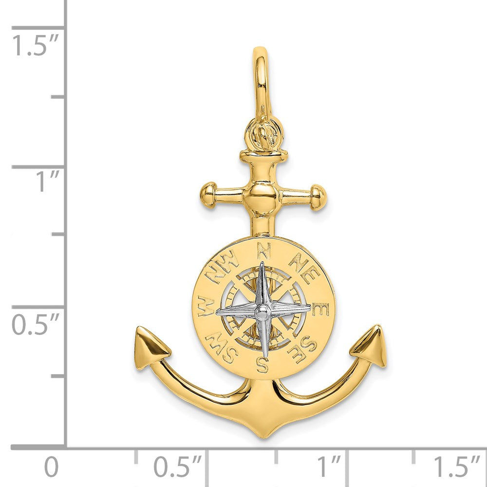 Gold Polished Anchor and Compass Pendants