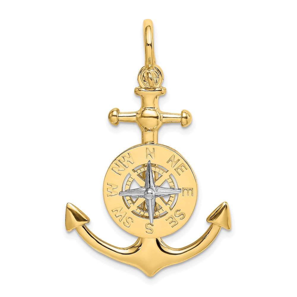Gold Polished Anchor and Compass Pendants