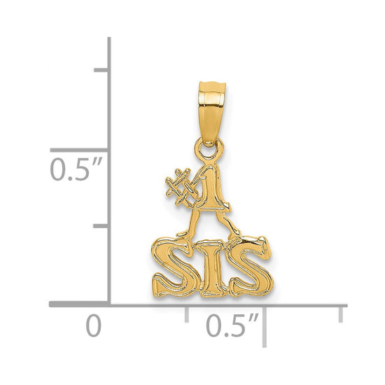 14K Polished #1 SIS Charm