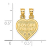 14K BOY/GIRL FRIEND 2-Piece Break-apart Heart Charm