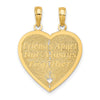 14k Reversible FOREVER AND EVER/FRIENDS 2-Piece Break-Apart Heart Charm