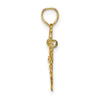 14K Polished MOM Dangle in Fancy Heart Pendant