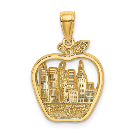 14k NEW YORK City Skyline in Apple Pendant