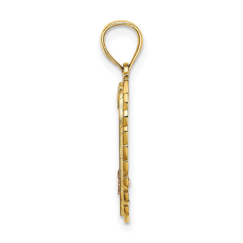 14k Two-tone with White Rhodium SWEET 16 In Heart Charm