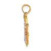 14k Yellow and Rose Gold with White Rhodium LOVE with Doves Heart Charm