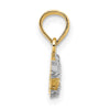 14k and White Rhodium 2-D  Alligator Charm