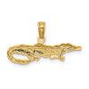 14k and White Rhodium 2-D  Alligator Charm