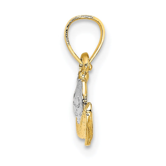 14k and White Rhodium Cowboy Hat Charm