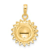 14K Tri-Color Sunflower with LOVE Pendant