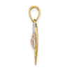 14K Two-tone with White Rhodium Dolphin and Starfish In Heart Charm