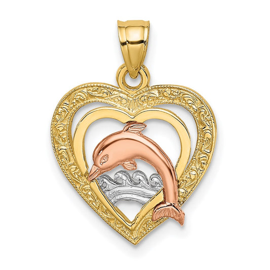Gold Polished Dolphin Pendants