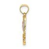 14k Two-tone with White Rhodium Flower In Heart Charm