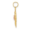 14k Yellow and Rose Gold Flower In Heart Basket Charm