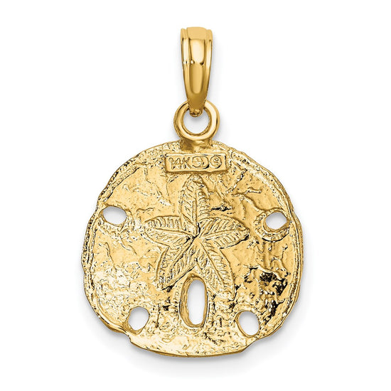 Gold Polished Sand Dollar Pendants