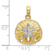 Gold Polished Sand Dollar Pendants