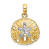 Gold Polished Sand Dollar Pendants